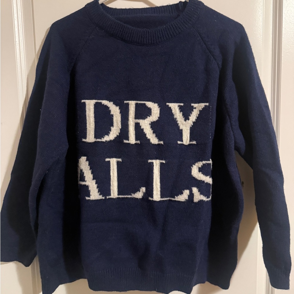 Human Made Dark Blue Crew Neck Sweater “Dry Alls”